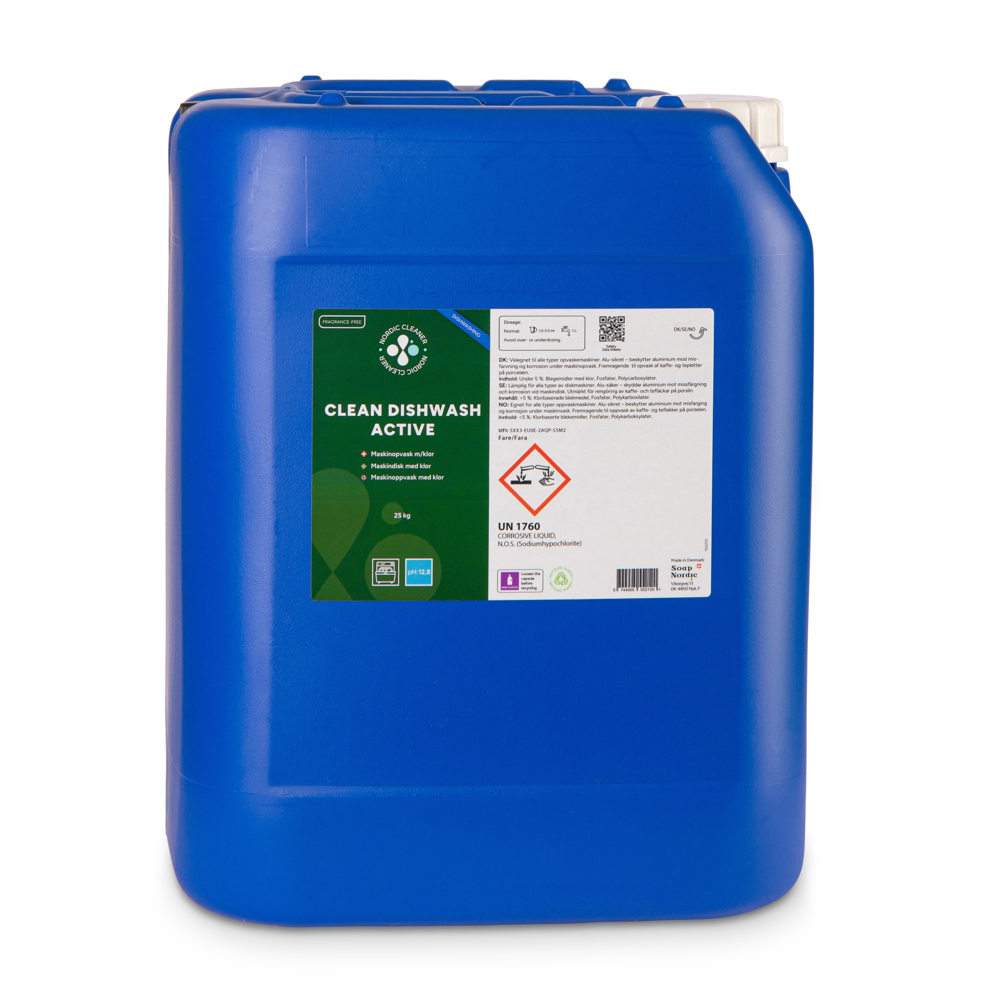 Clean Dishwash Active - Maskinopvask m/klor 25 kg